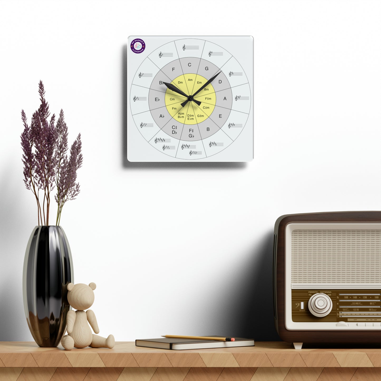 Circle of Fifths Acrylic Wall Clock