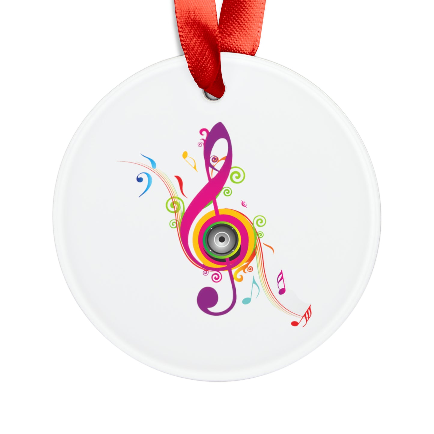 Music Acrylic Ornament with Ribbon