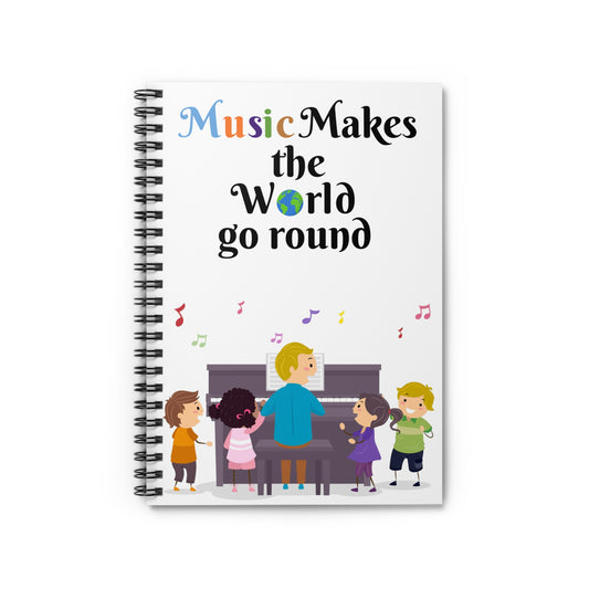 Music Makes the World Spiral Notebook - Ruled Line