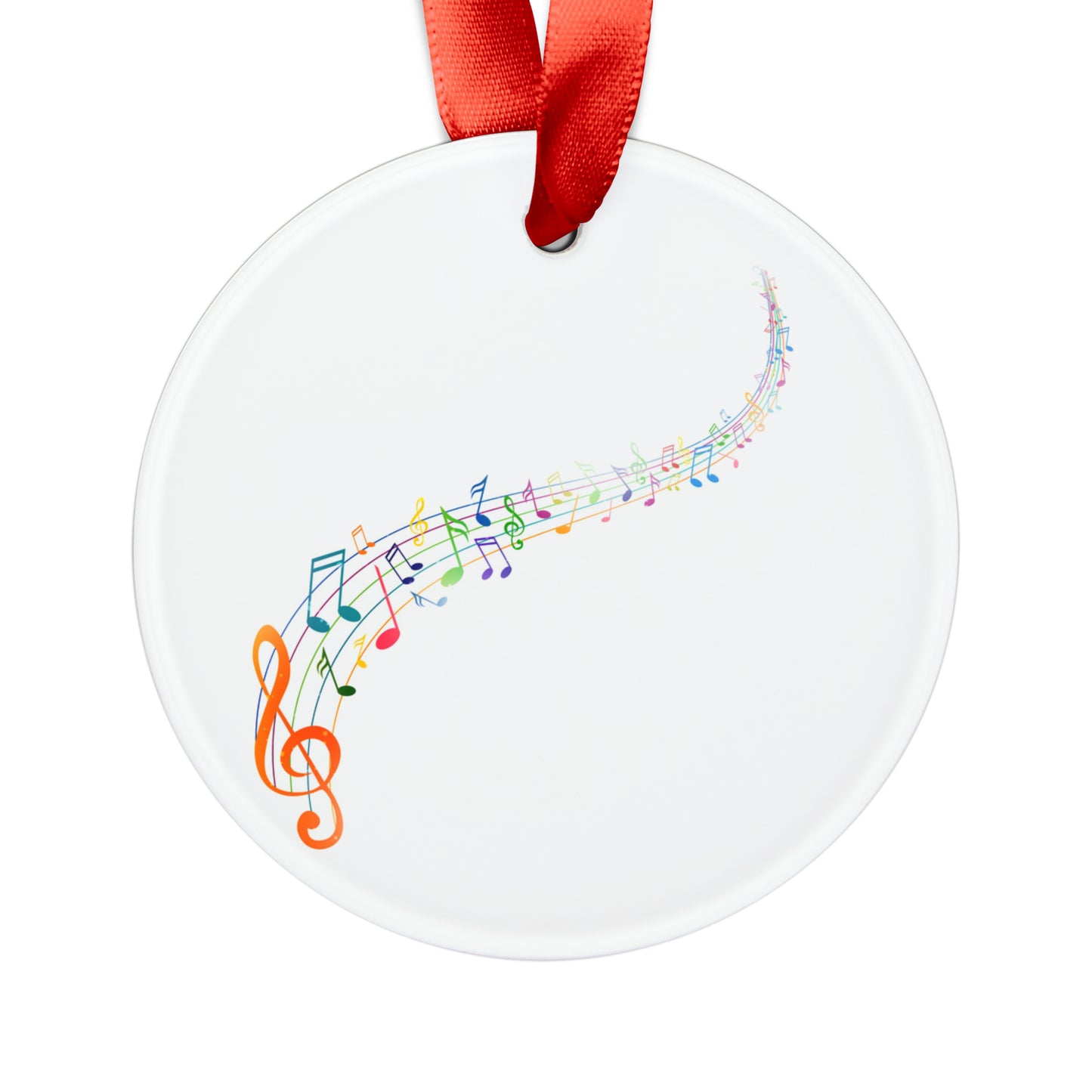 Merry Christmas Acrylic Ornament with Ribbon