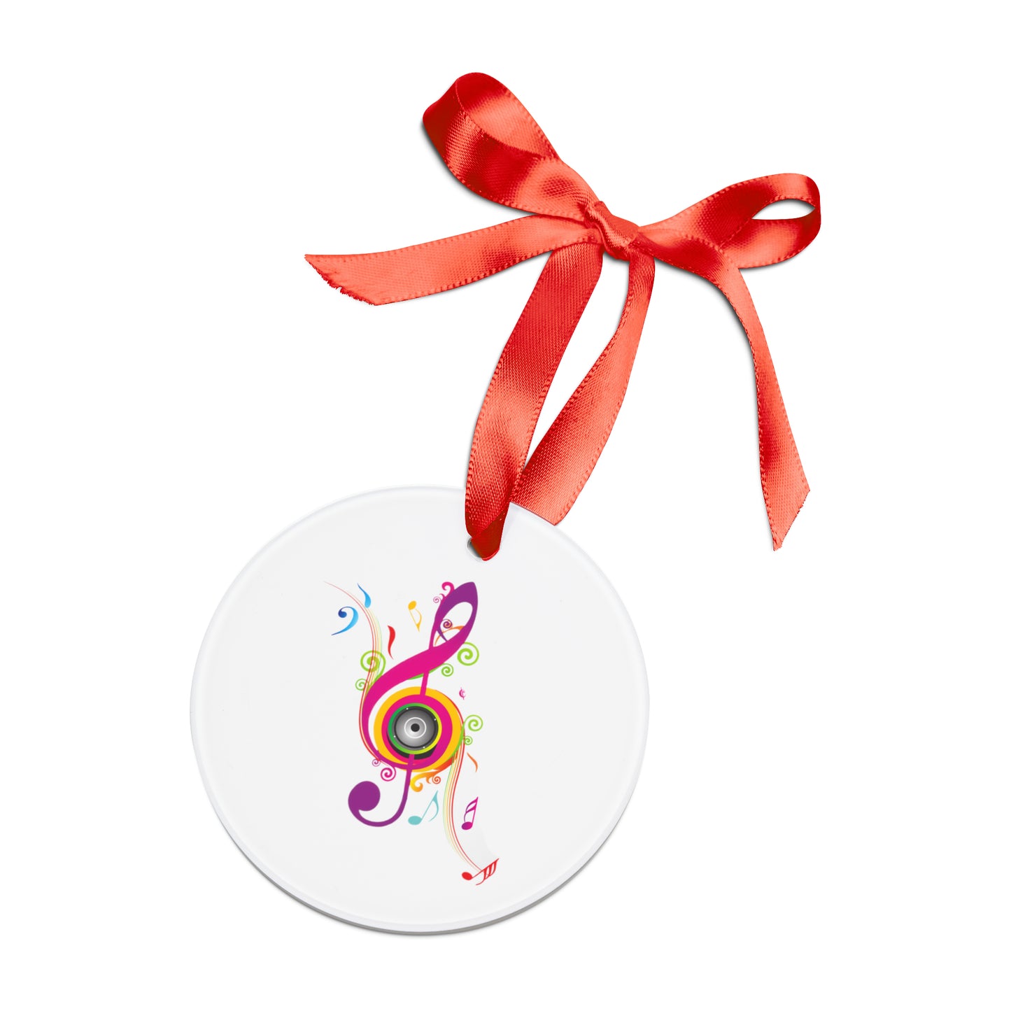 Music Acrylic Ornament with Ribbon