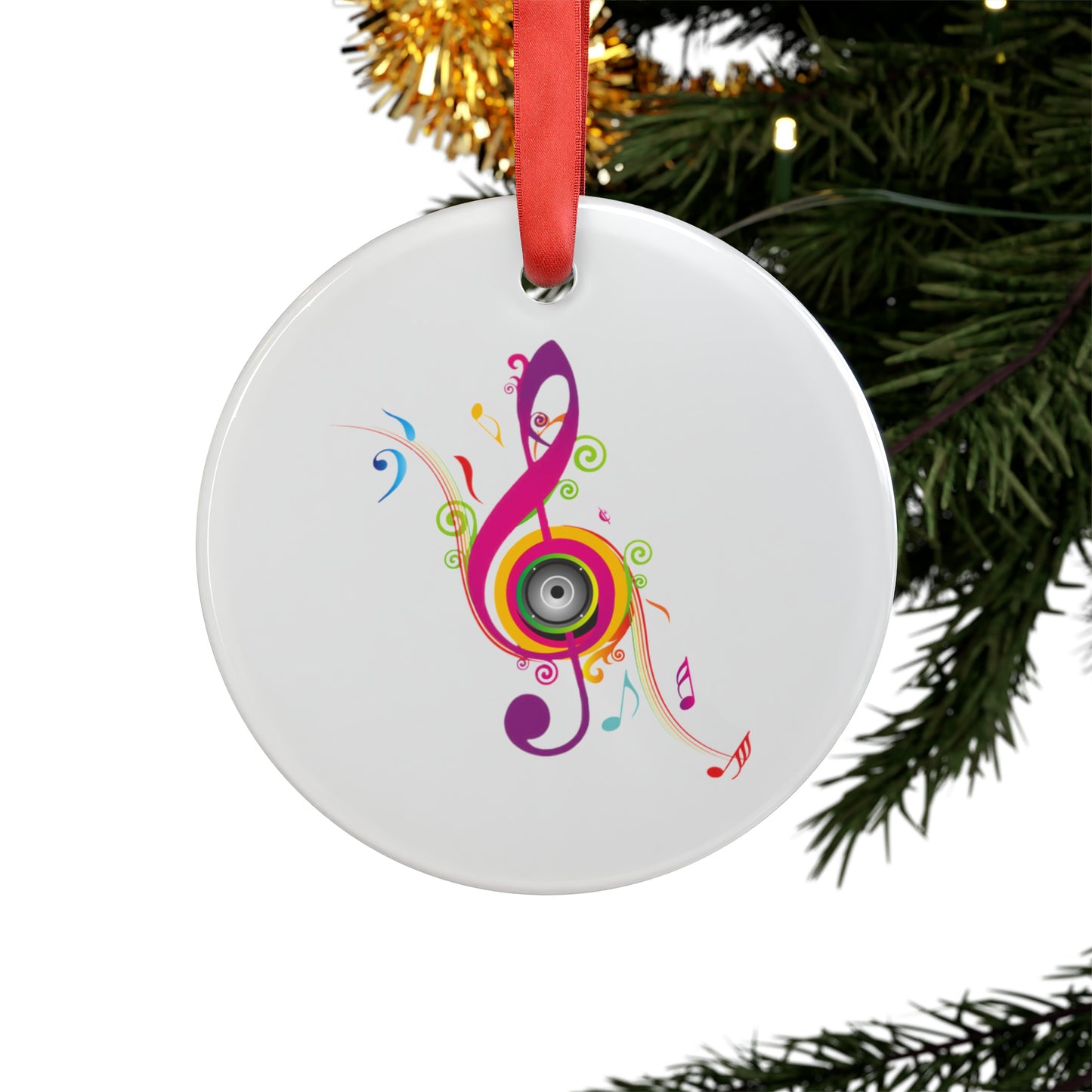 Music Acrylic Ornament with Ribbon